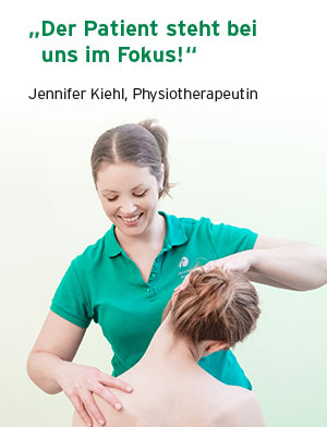 Für die Physiotherapeutin Jennifer Kiehl aus Recklinghausen Hochlarmark steht der Patient immer im Fokus - so auch hier während der Krankengymnastik.